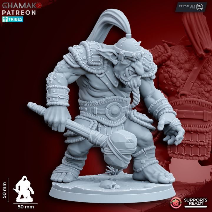 Trolls (3 Units), resin miniature, 28mm heroic scale unpainted resin, view 5
