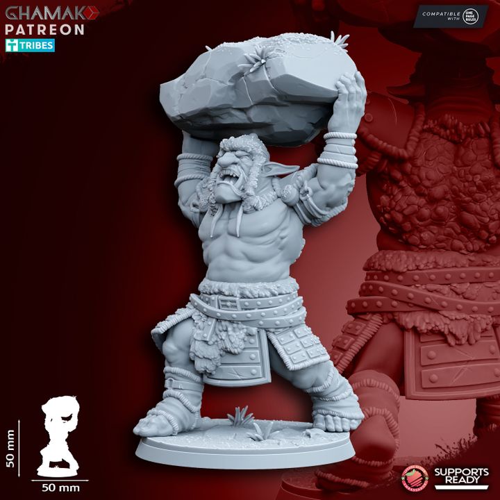 Trolls (3 Units), resin miniature, 28mm heroic scale unpainted resin, view 6