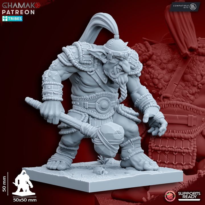 Trolls (3 Units), resin miniature, 28mm heroic scale unpainted resin, view 8