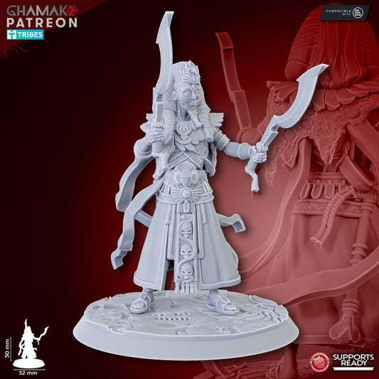 God-King, resin miniature, 28mm heroic scale unpainted resin, view 2