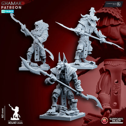Nomarch Guardian (with 2 Handed Weapon), resin miniature, 28mm heroic scale unpainted resin, view 3