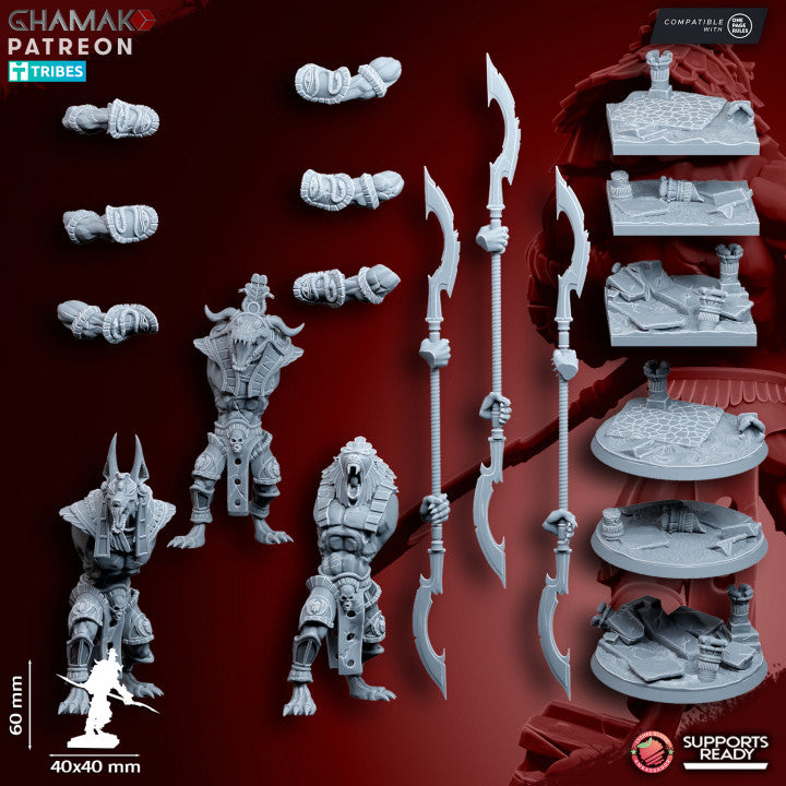 Nomarch Guardian (with 2 Handed Weapon), resin miniature, 28mm heroic scale unpainted resin, view 4