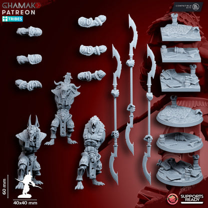 Nomarch Guardian (with 2 Handed Weapon), resin miniature, 28mm heroic scale unpainted resin, view 4