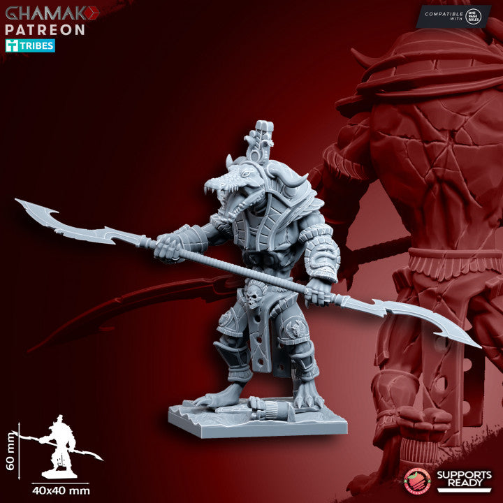 Nomarch Guardian (with 2 Handed Weapon), resin miniature, 28mm heroic scale unpainted resin, view 5