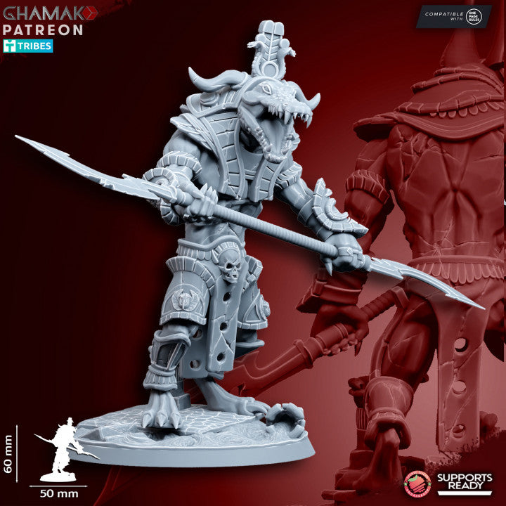 Nomarch Guardian (with 2 Handed Weapon), resin miniature, 28mm heroic scale unpainted resin, view 6
