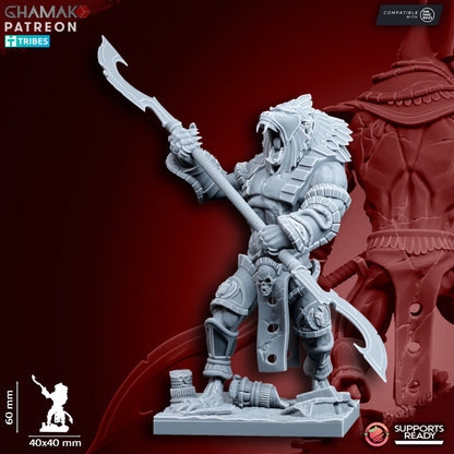 Nomarch Guardian (with 2 Handed Weapon), resin miniature, 28mm heroic scale unpainted resin, view 9