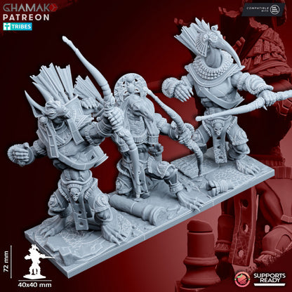 Nomarch Guardians with Bow (3 Units), resin miniature, 28mm heroic scale unpainted resin