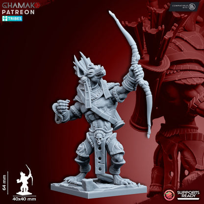 Nomarch Guardians with Bow (3 Units), resin miniature, 28mm heroic scale unpainted resin, view 2