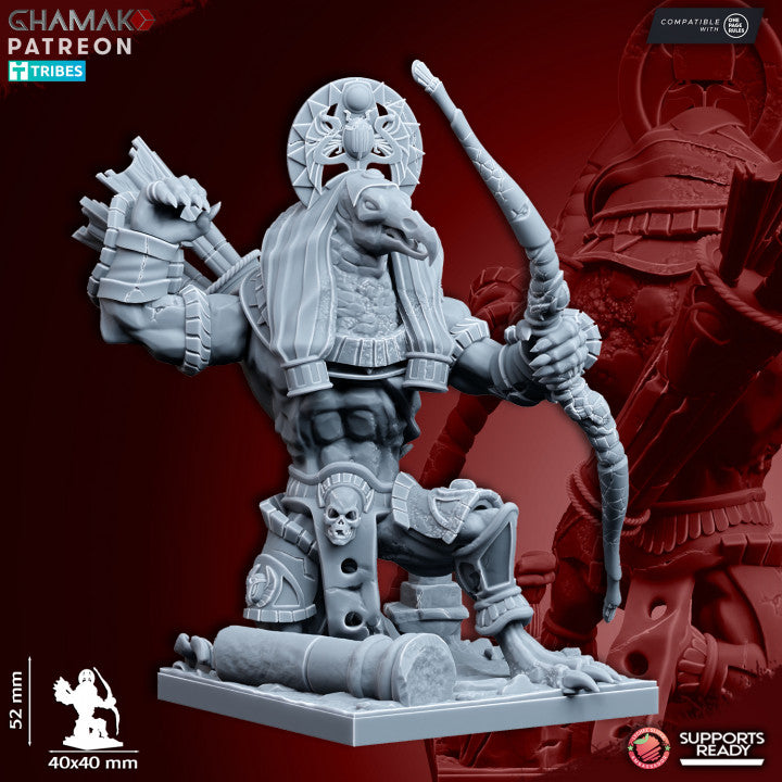 Nomarch Guardians with Bow (3 Units), resin miniature, 28mm heroic scale unpainted resin, view 3