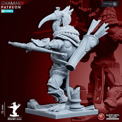 Nomarch Guardians with Bow (3 Units), resin miniature, 28mm heroic scale unpainted resin, view 4