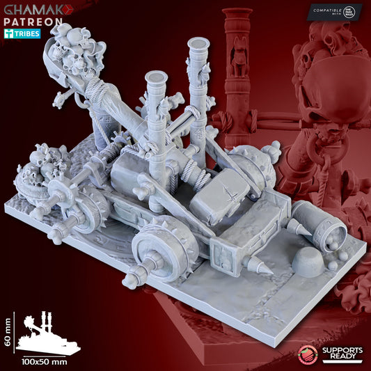 Sand Catapult, resin miniature, 28mm heroic scale unpainted resin, view 2