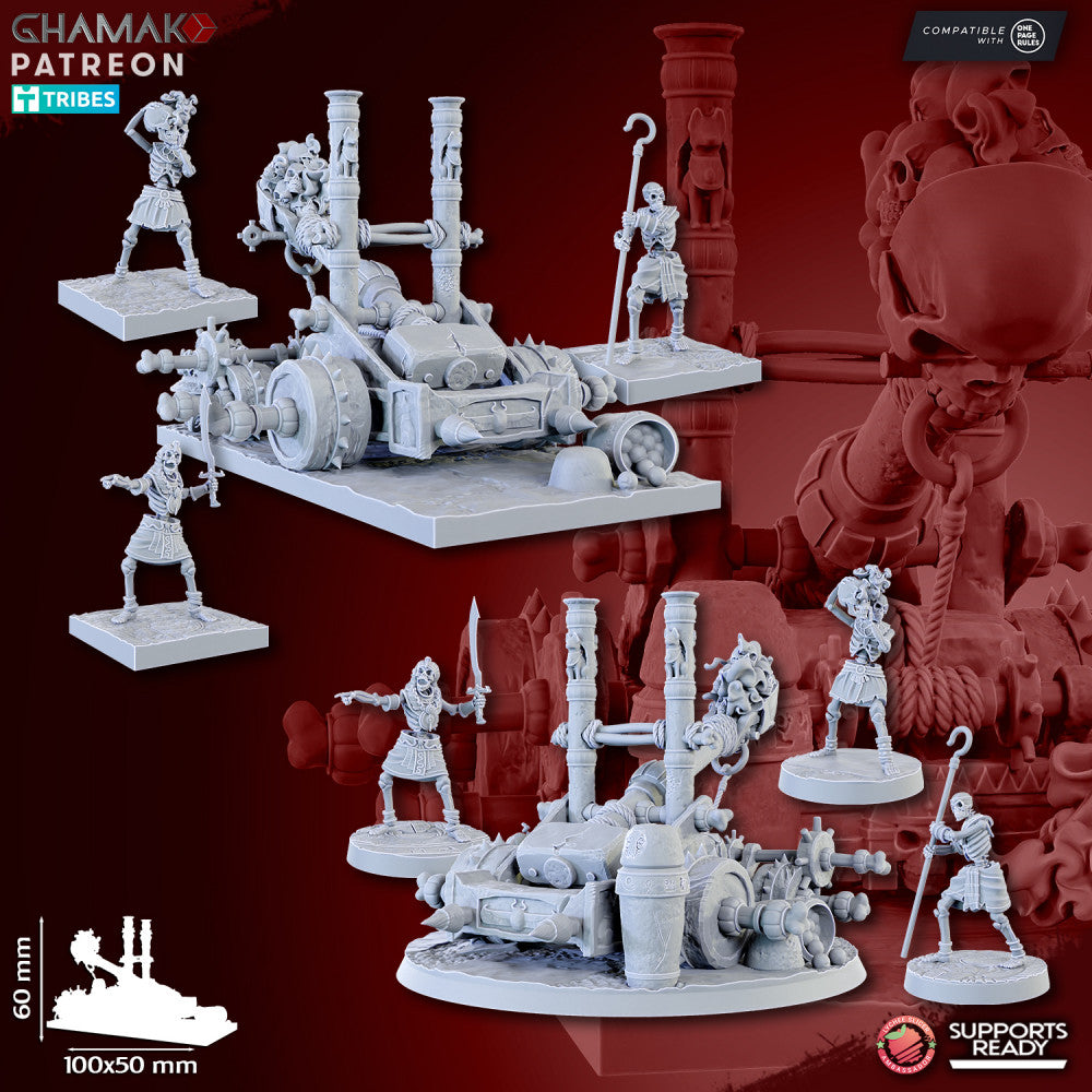 Sand Catapult, resin miniature, 28mm heroic scale unpainted resin, view 3