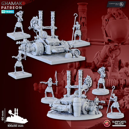 Sand Catapult, resin miniature, 28mm heroic scale unpainted resin, view 3