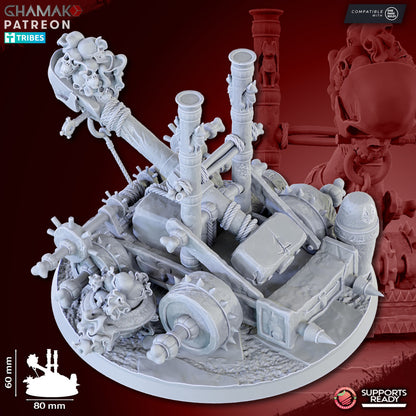 Sand Catapult, resin miniature, 28mm heroic scale unpainted resin, view 5