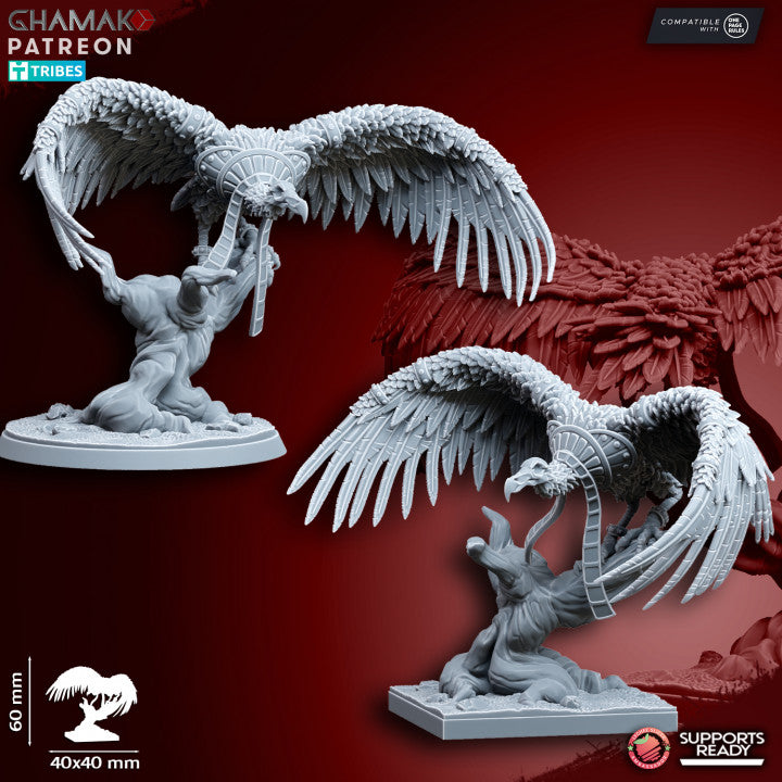 Sand Vultures (3 Units), resin miniature, 28mm heroic scale unpainted resin, view 2