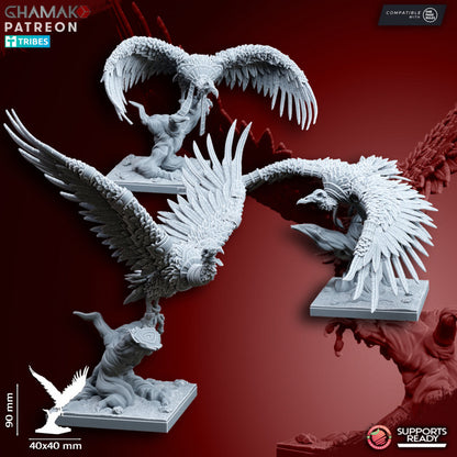Sand Vultures (3 Units), resin miniature, 28mm heroic scale unpainted resin, view 3