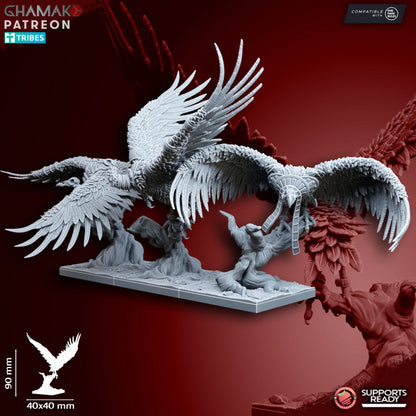 Sand Vultures (3 Units), resin miniature, 28mm heroic scale unpainted resin, view 4