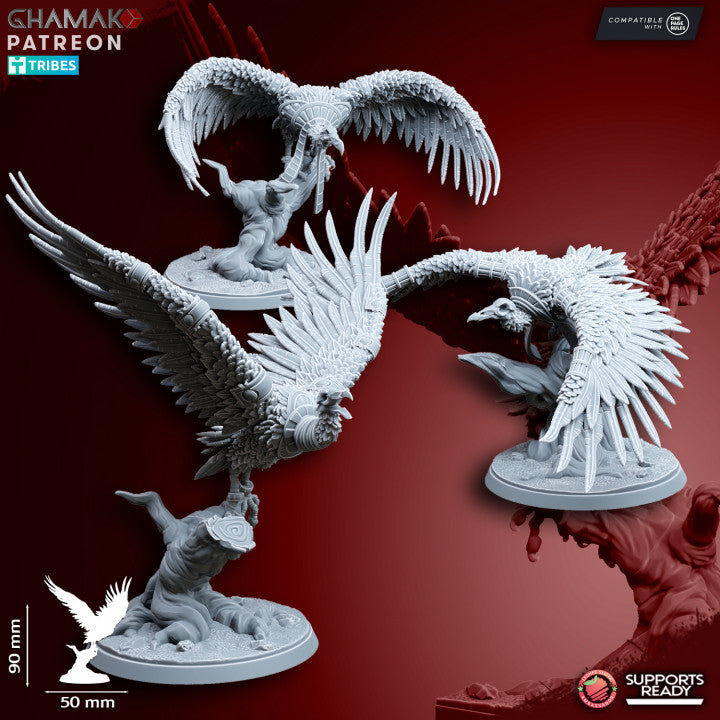 Sand Vultures (3 Units), resin miniature, 28mm heroic scale unpainted resin, view 5