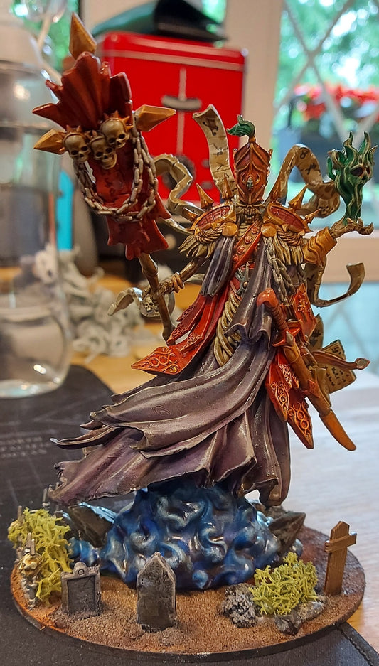 Undead Great Necromancer, resin miniature, 28mm heroic scale unpainted resin, view 3