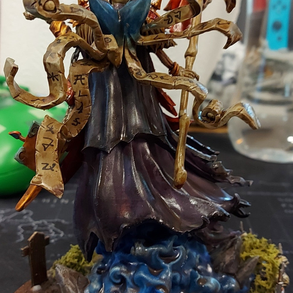 Undead Great Necromancer, resin miniature, 28mm heroic scale unpainted resin, view 8