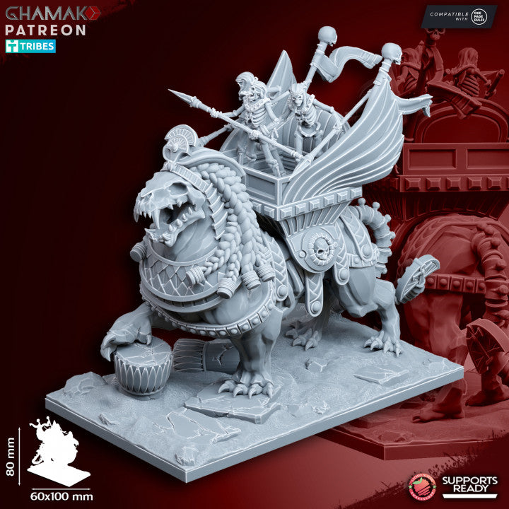 Undead Sphinx, resin miniature, 28mm heroic scale unpainted resin, view 2