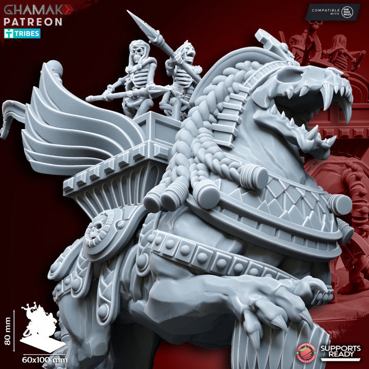 Undead Sphinx, resin miniature, 28mm heroic scale unpainted resin, view 5