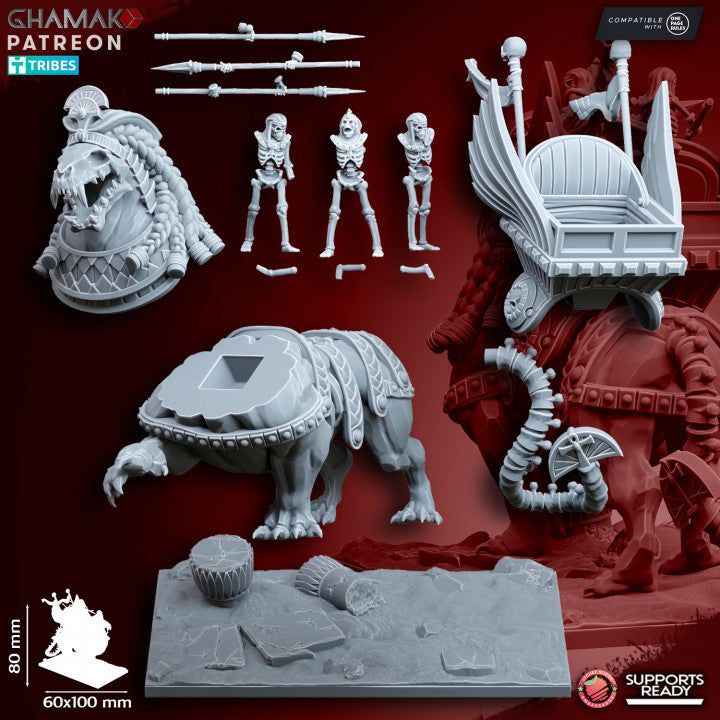 Undead Sphinx, resin miniature, 28mm heroic scale unpainted resin, view 6