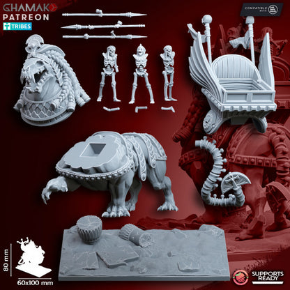 Undead Sphinx, resin miniature, 28mm heroic scale unpainted resin, view 6