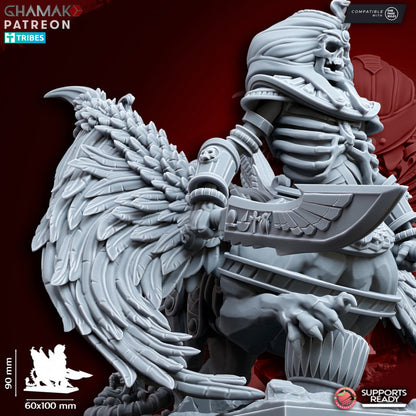 Undead Winged Sphinx, resin miniature, 28mm heroic scale unpainted resin, view 3