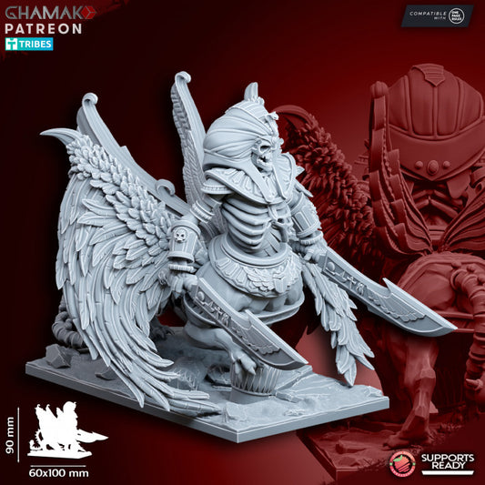 Undead Winged Sphinx, resin miniature, 28mm heroic scale unpainted resin, view 4