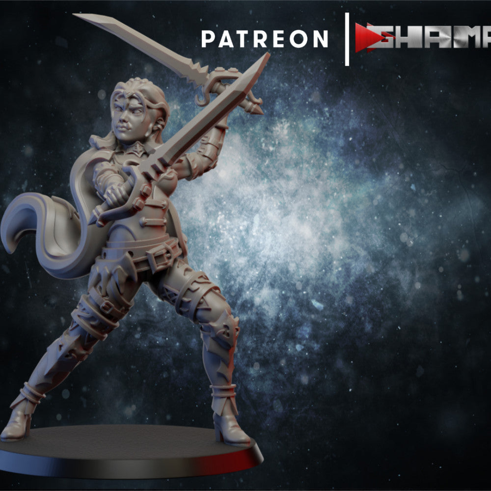 Female Vampire Pirate 2, resin miniature, 28mm heroic scale unpainted resin