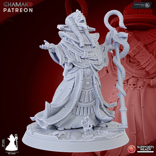 Deathsun Priest, resin miniature, 28mm heroic scale unpainted resin