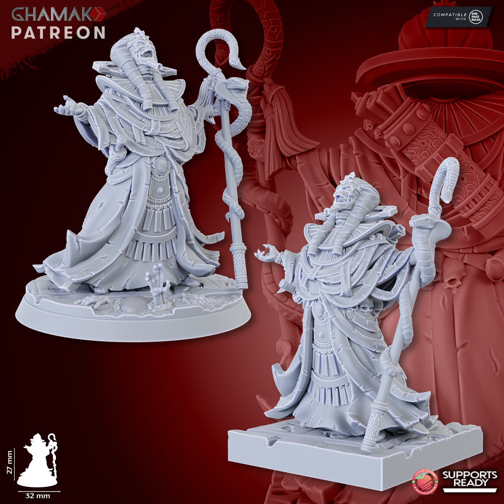 Deathsun Priest, resin miniature, 28mm heroic scale unpainted resin, view 3
