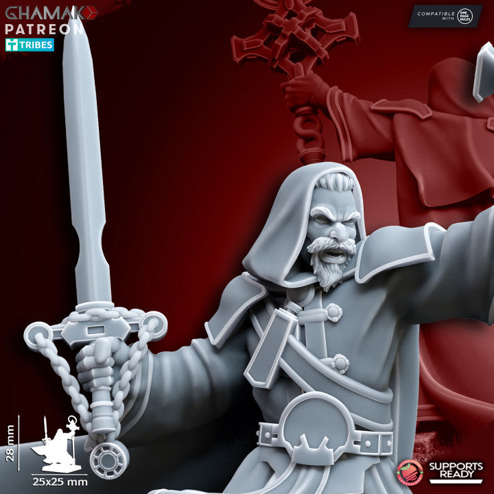 Empire Wizard 1, resin miniature, 28mm heroic scale unpainted resin, view 2