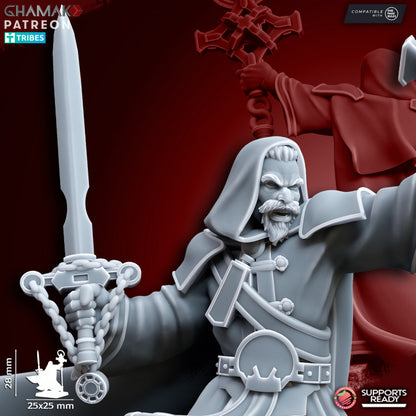 Empire Wizard 1, resin miniature, 28mm heroic scale unpainted resin, view 2