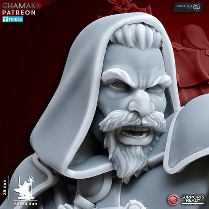 Empire Wizard 1, resin miniature, 28mm heroic scale unpainted resin, view 3
