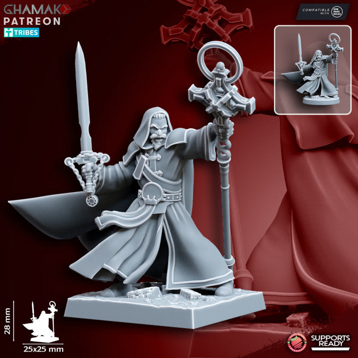 Empire Wizard 1, resin miniature, 28mm heroic scale unpainted resin, view 5