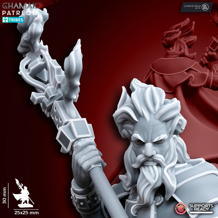 Empire Wizard 2, resin miniature, 28mm heroic scale unpainted resin, view 2