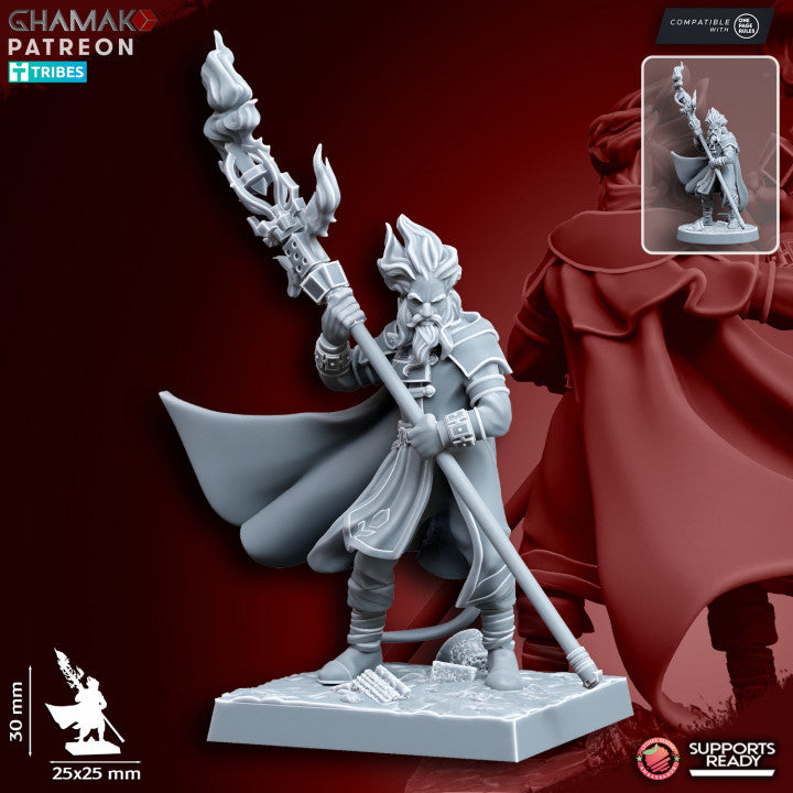 Empire Wizard 2, resin miniature, 28mm heroic scale unpainted resin, view 5