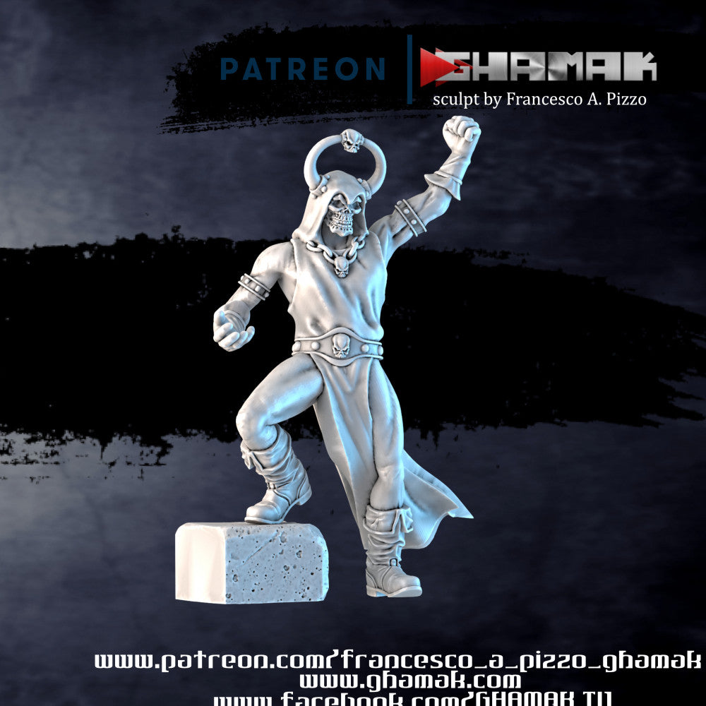 Evil Mage, resin miniature, 28mm heroic scale unpainted resin