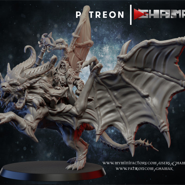 Manticore Mage, resin miniature, 28mm heroic scale unpainted resin