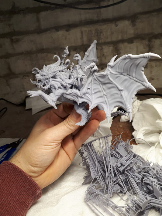 Manticore Mage, resin miniature, 28mm heroic scale unpainted resin, view 3