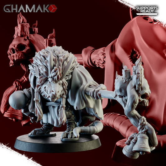Master Sohei Farseer, resin miniature, 28mm heroic scale unpainted resin