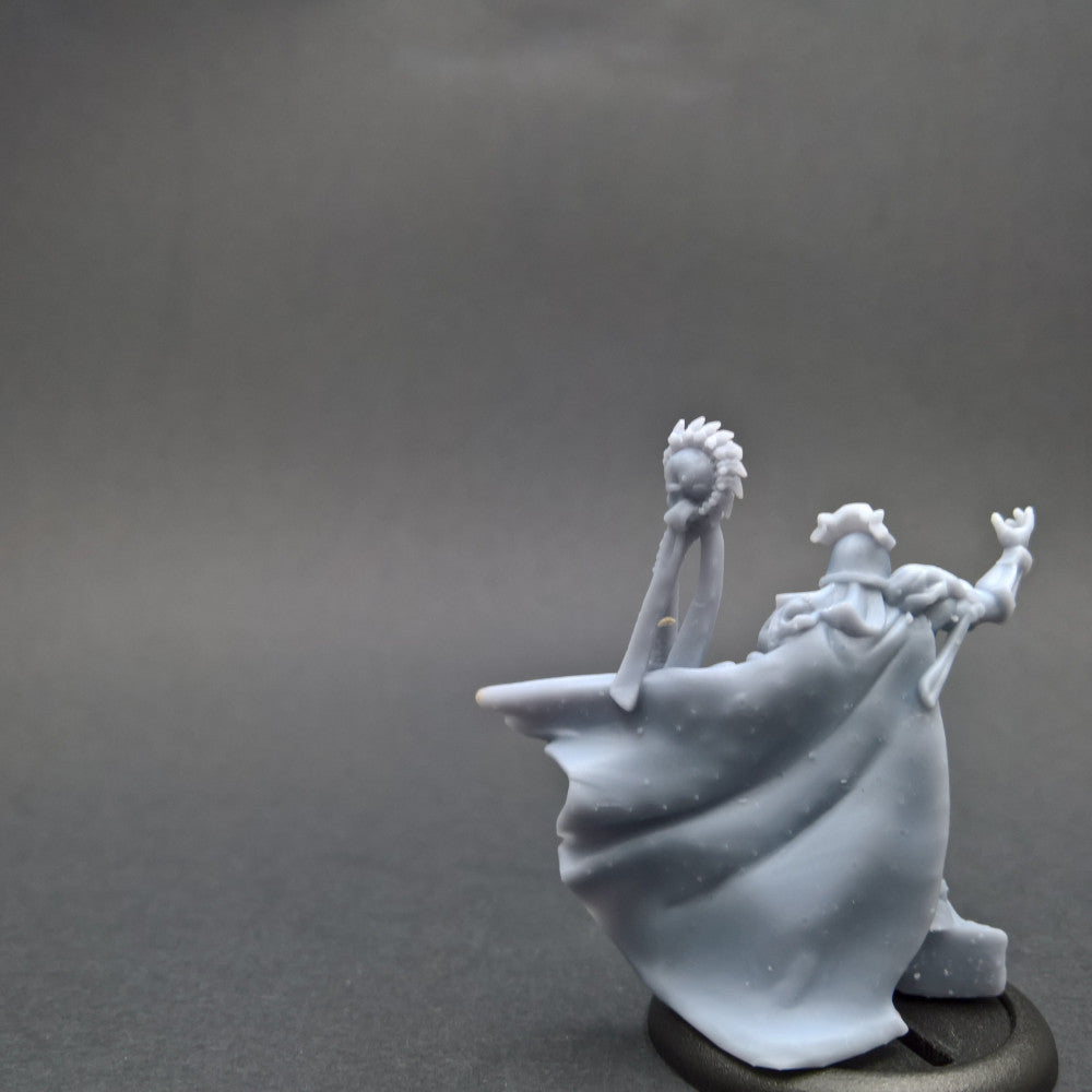 Necromancer, resin miniature, 28mm heroic scale unpainted resin, view 2
