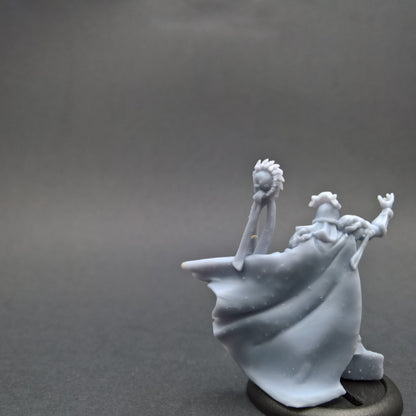 Necromancer, resin miniature, 28mm heroic scale unpainted resin, view 2