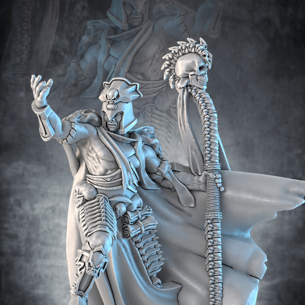 Necromancer, resin miniature, 28mm heroic scale unpainted resin, view 3