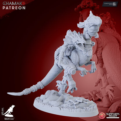 Parasauro Warlocks (5 Units), resin miniature, 28mm heroic scale unpainted resin, view 5