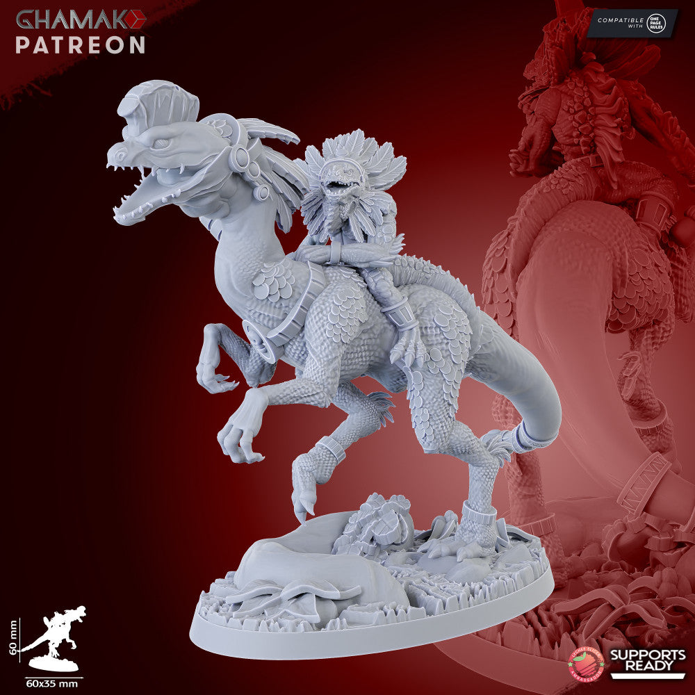 Parasauro Warlocks (5 Units), resin miniature, 28mm heroic scale unpainted resin, view 7