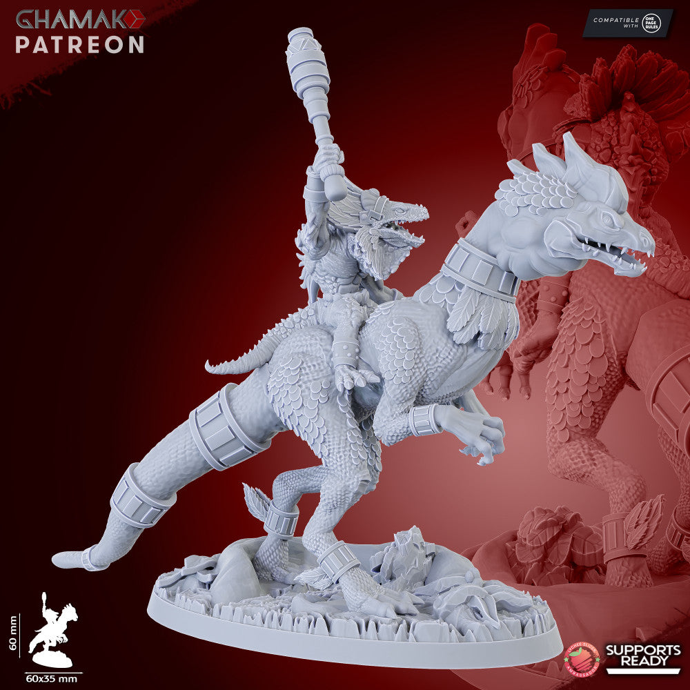 Parasauro Warlocks (5 Units), resin miniature, 28mm heroic scale unpainted resin, view 8