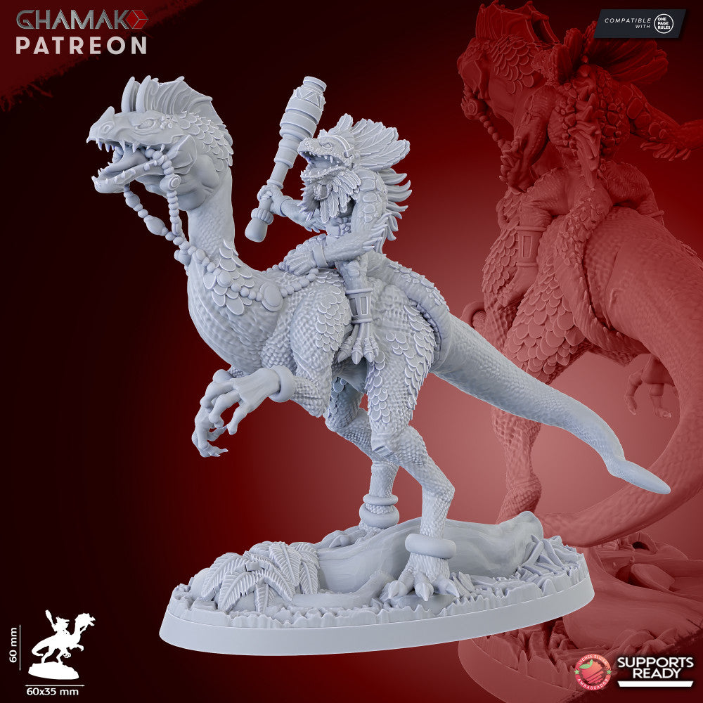 Parasauro Warlocks (5 Units), resin miniature, 28mm heroic scale unpainted resin, view 9